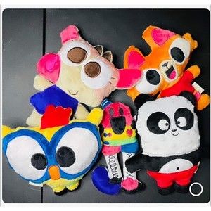 Lingo-kids Plush Toy 8.5" Cow Cat Robot Bird Panda Soft All 5 Character
